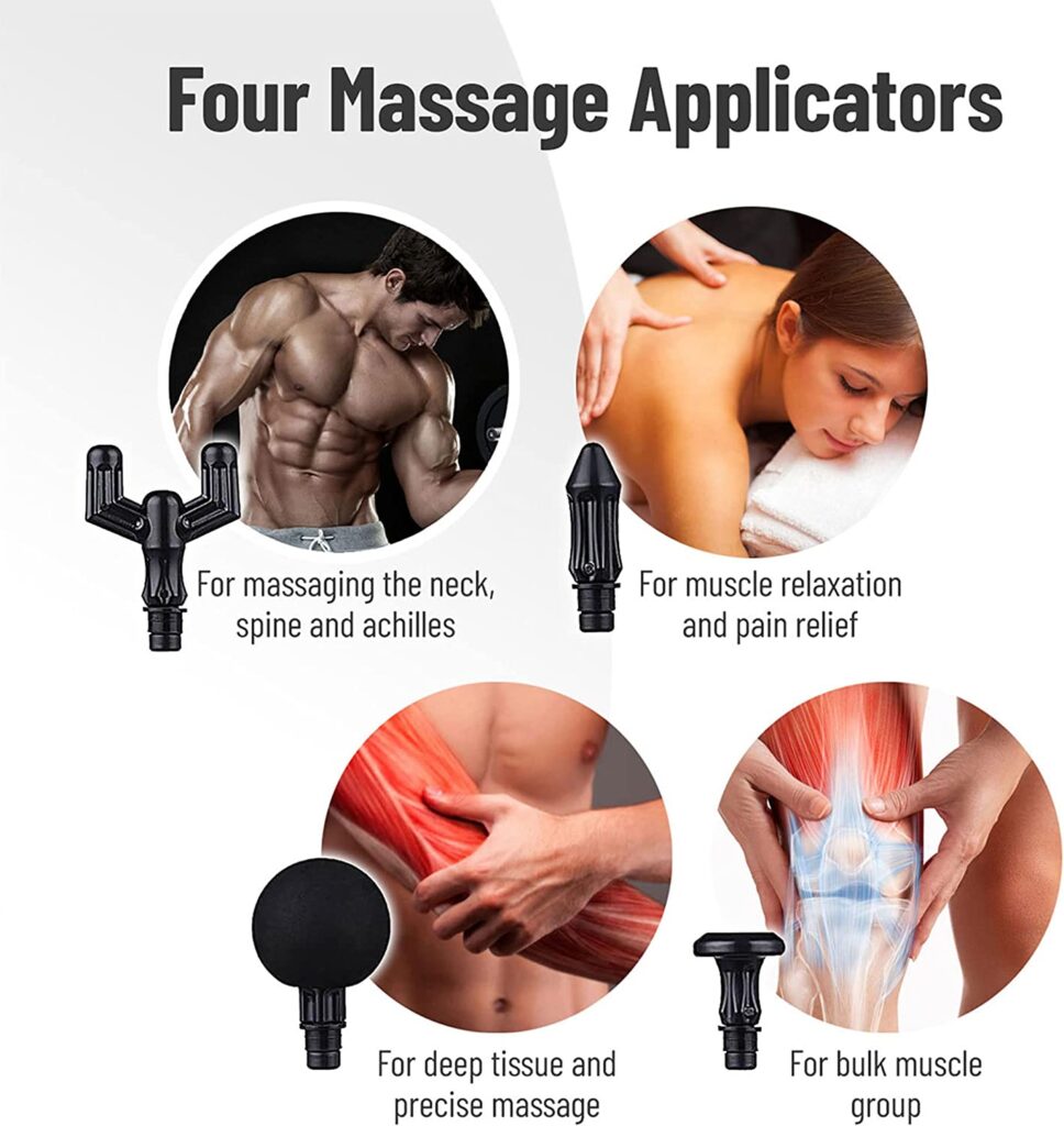 TRAKK SPORT Deep Tissue Handheld Athlete Massage Gun with 4 Speeds